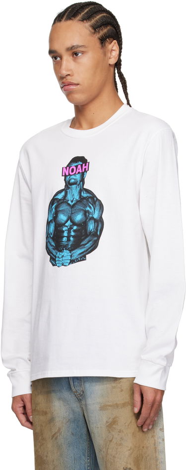 Tričko Noah Noah 'The Pain Cave' Graphic Long Sleeve T-Shirt Biela | T256SS25WHT, 3