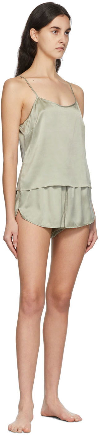 Pyžamo SKIMS Silk Sleep Tap Shorts Zelené | Ap-sho-1140,, 3