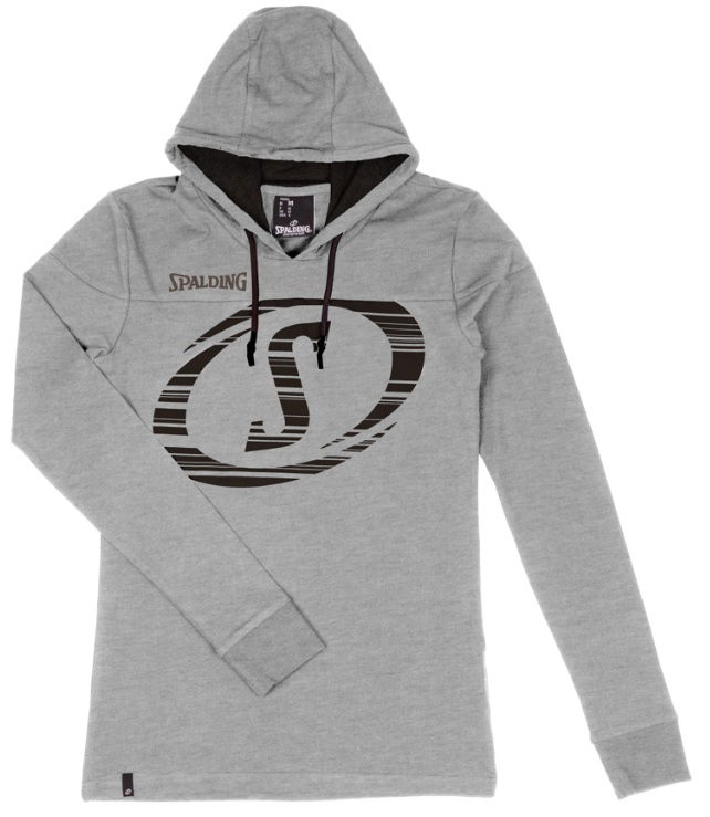 Mikina Spalding Spalding Fast Hooded Longsleeve Šedá | 40221715-greymelangeblack