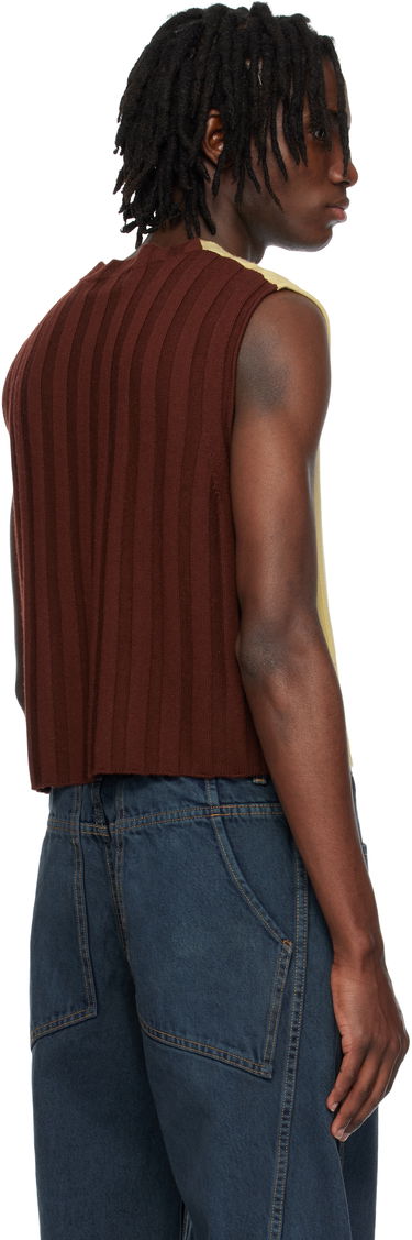 Sveter Eckhaus Latta Eckhaus Latta Knitted Cropped Vest Žltá | 8025-EL-PS25-DO - DOMINO, 2