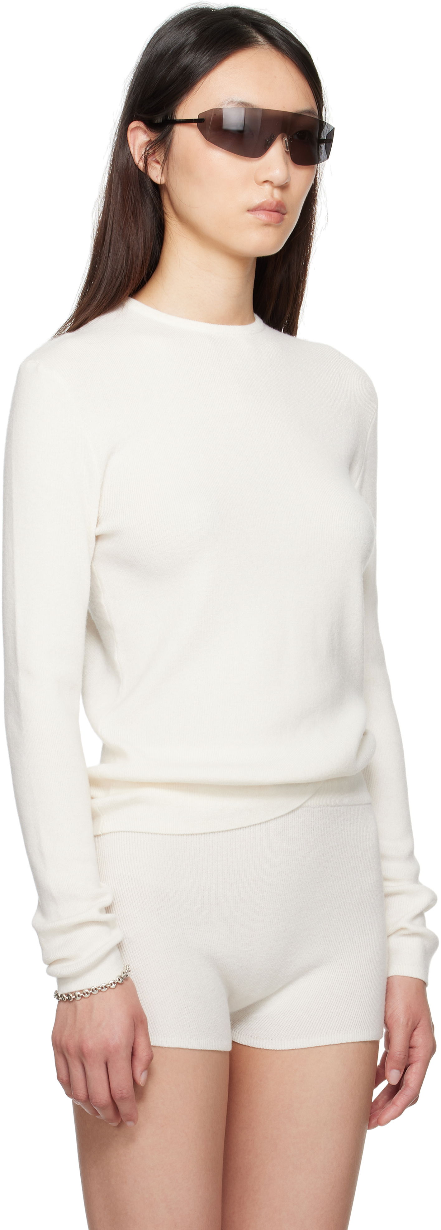 Tričko Fear of God Fear of God ESSENTIALS Soft Rib Long Sleeve T-Shirt Biela | 192SP257804FW, 1