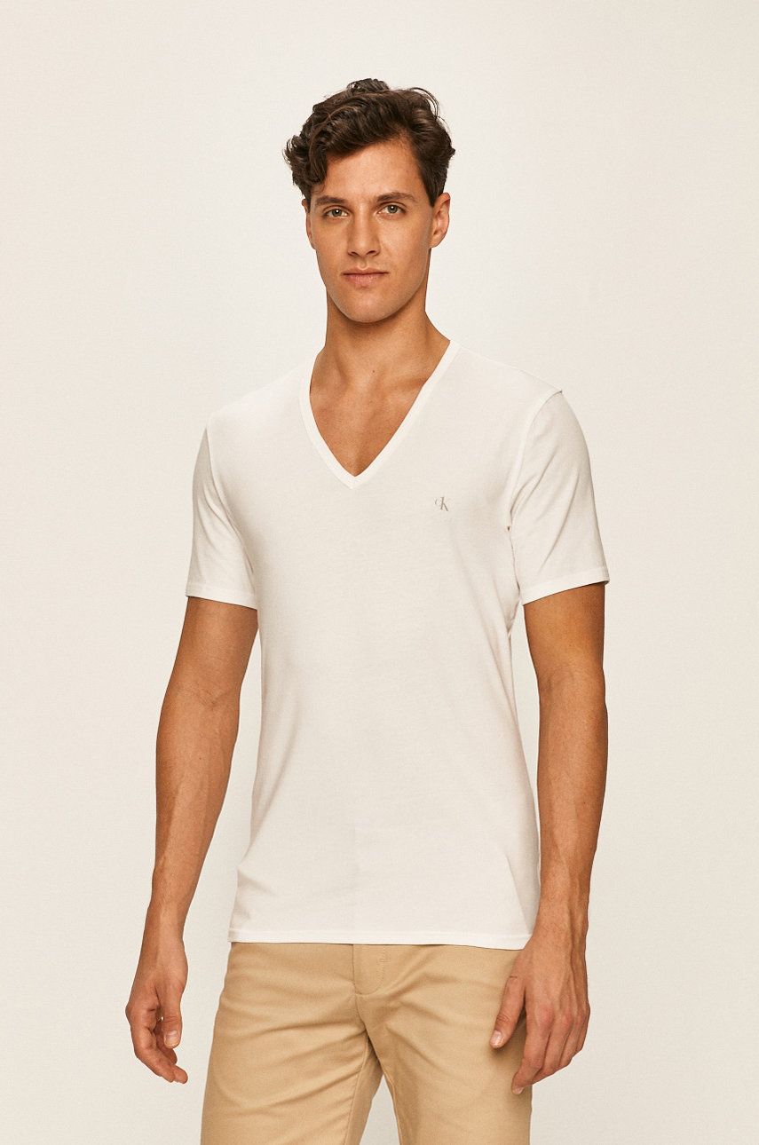 Tričko CALVIN KLEIN Underwear - Tee (2-pack) Béžová | 000NB2408A, 0