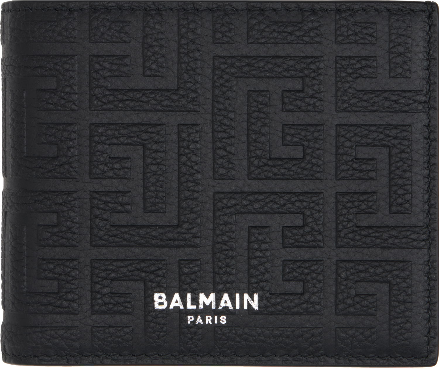 Peňaženka Balmain Embossed Leather Flap Wallet Čierna | DM1NM061LPSE, 0