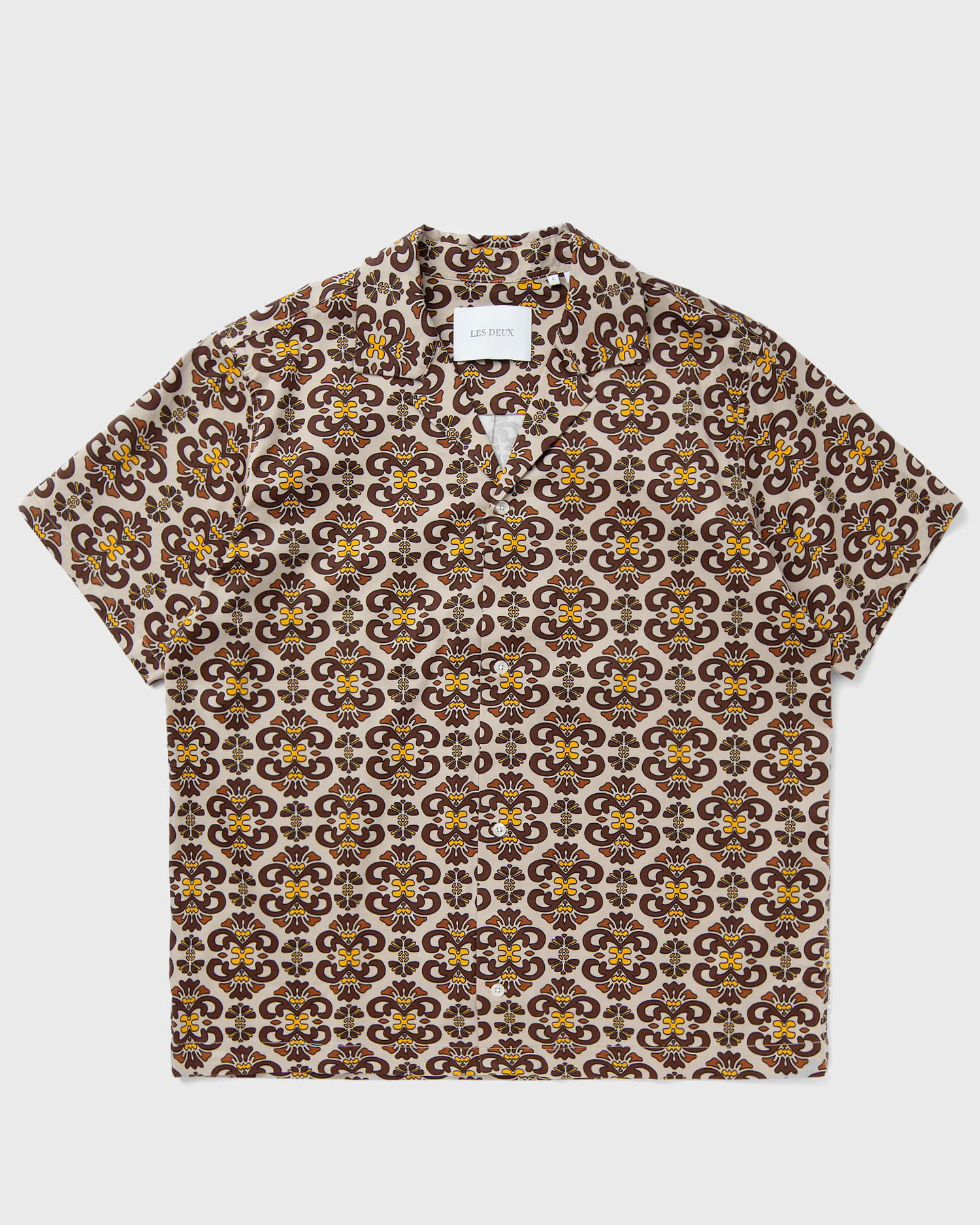 Košeľa Les Deux Hendrix AOP SS Shirt Béžová | LDM401080-815856, 0