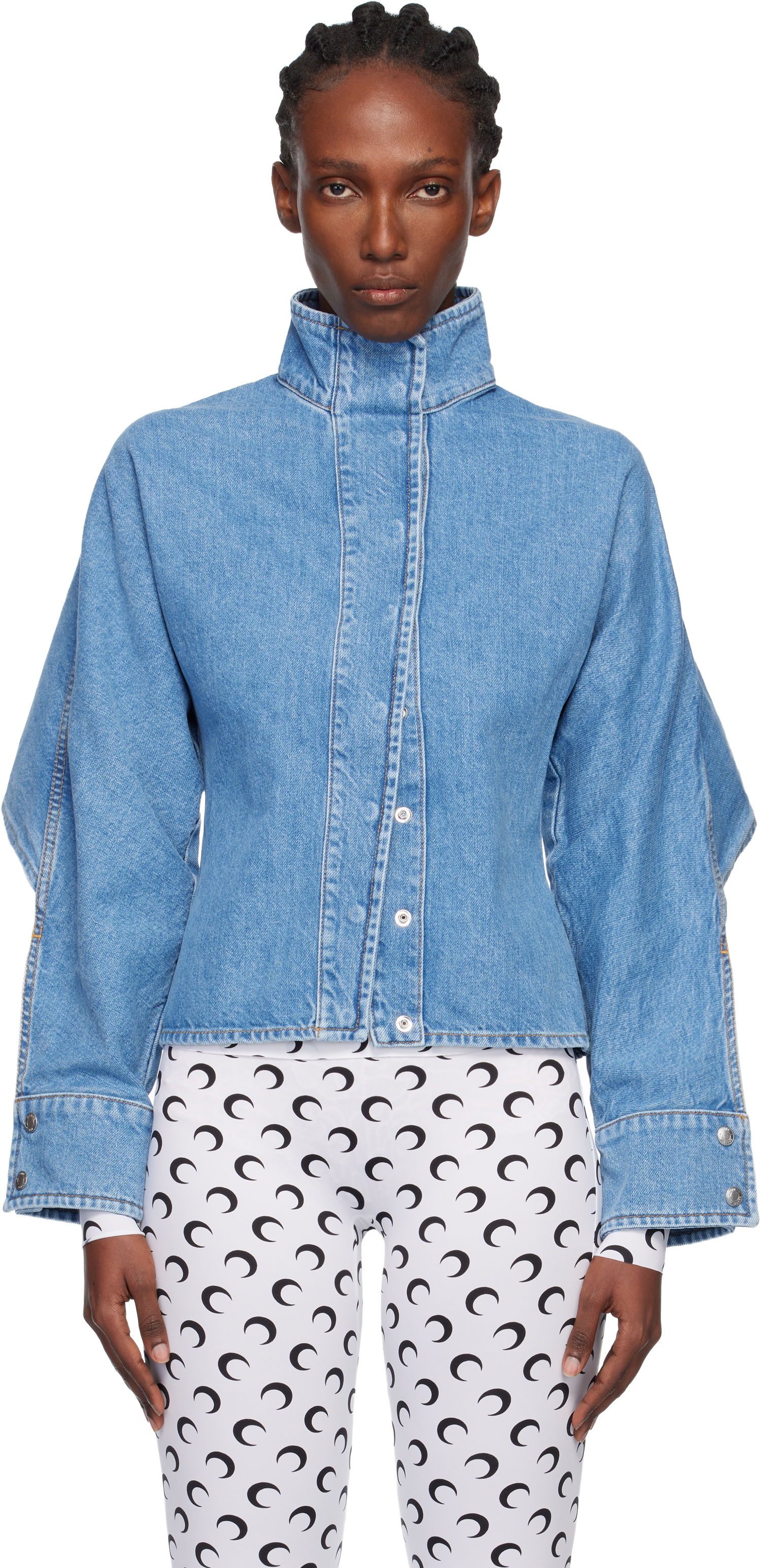 Bunda Marine Serre Moon Laser Wash Long Sleeve Denim Jacket Modrá | WSI033ACDEN0002, 0