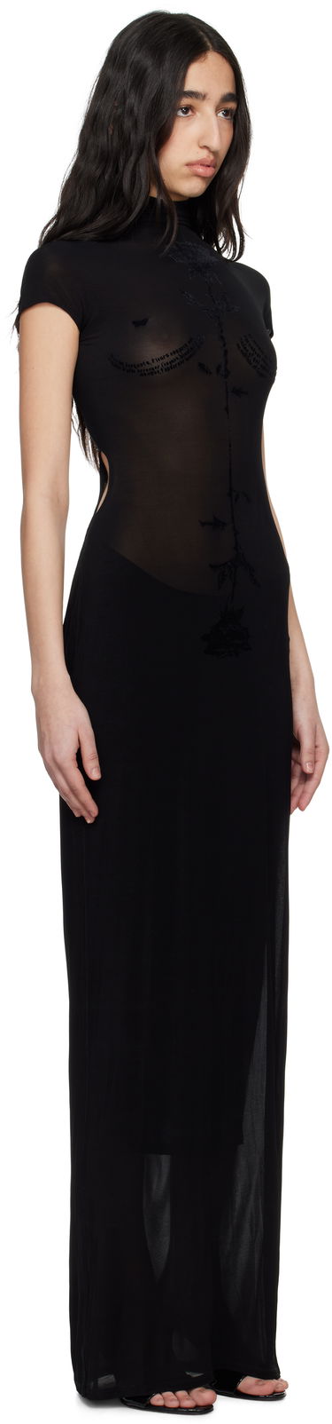 Šaty Jean Paul Gaultier Jean Paul Gaultier Viscose Jersey Maxi Dress Čierna | 25/34-F-RO389I-J082-00, 1