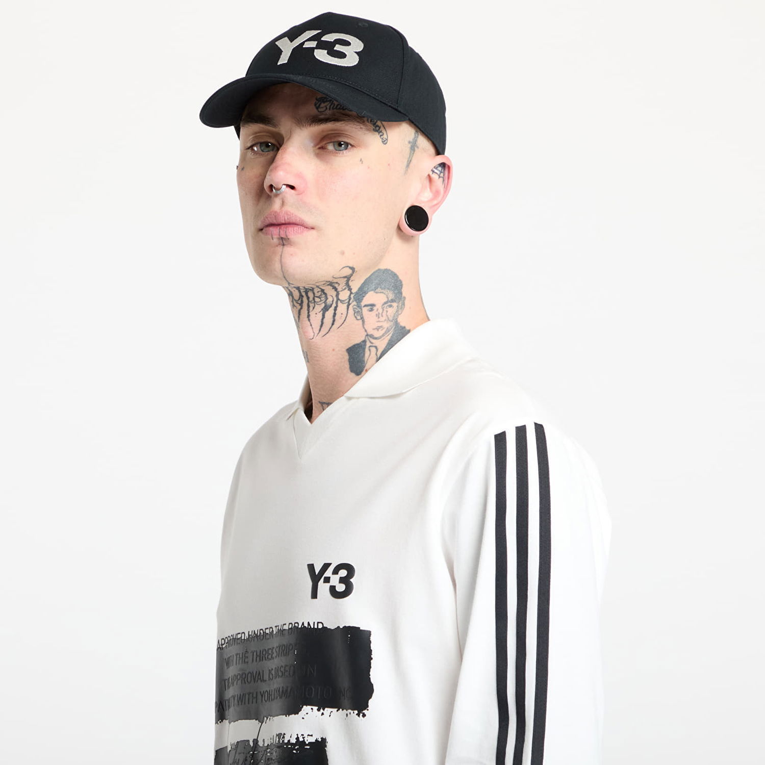 Polo tričko Y-3 Graphic Logo Long Sleeve Top Biela | JM3233, 1