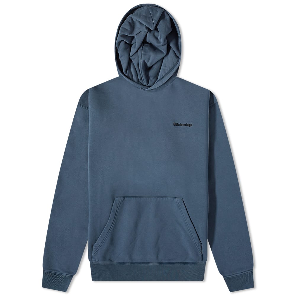 Mikina Balenciaga Corporate Logo Hoody Navy | 570811-TNVG8-4183, 0