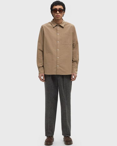 Košeľa ØLÅF Olaf Seersucker Stripe Long Sleeve Shirt Hnedá | M190301, 1