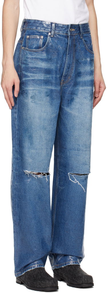 Džínsy We11done We11done Foil Distressed Jeans Modrá | WD-DP1-23-342-M-BL, 1