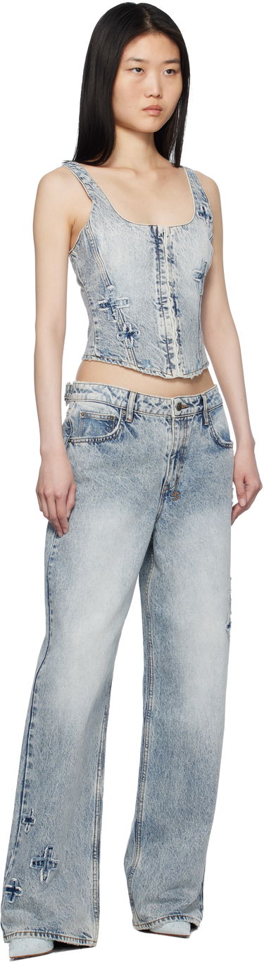 Tielko Ksubi Ksubi Gigi Bustier Klassic Kraftwerk Denim Tank Top Modrá | WPS25FT002, 3