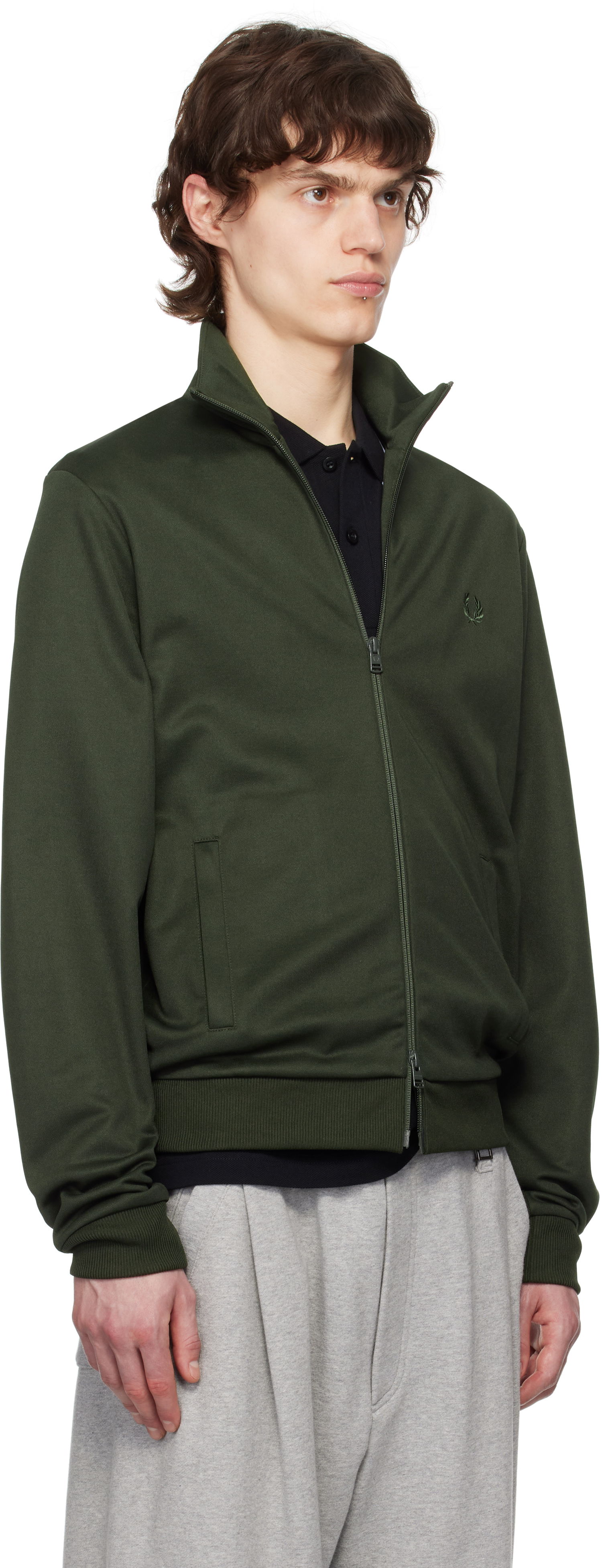 Vetrovka Fred Perry Fred Perry Tricot Track Jacket Zelené | J7826, 1