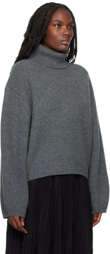 Sveter TOTEME TOTEME Ribbed Turtleneck Sweater Šedá | 244-WRT0394-YA0110, 1