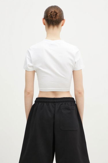 Crop Top VETEMENTS Cropped Fitted 'U Might Know Me' T-Shirt Biela | WA66TR750W, 2