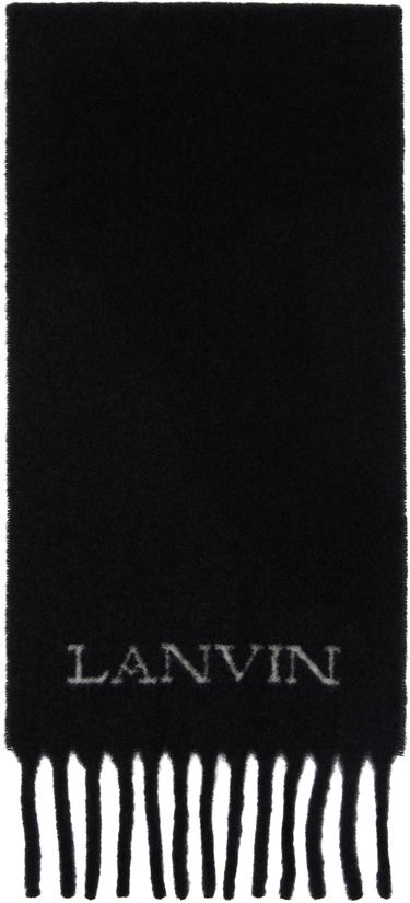 Šál LANVIN Fringed Wool Scarf Čierna | AW-SAFS0K-POOL-H23, 0
