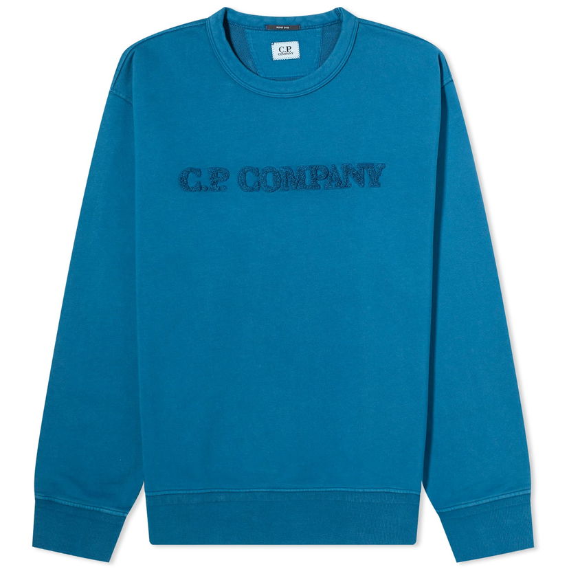 Mikina C.P. Company Cotton Diagonal Fleece Logo Sweatshirt Modrá | CMSS096A-110044R-848