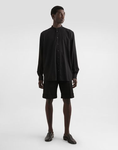 Košeľa Dolce & Gabbana Dolce & Gabbana Mandarin Collar Canvas Shirt Čierna | G5HR1TFU5X4N0000, 1