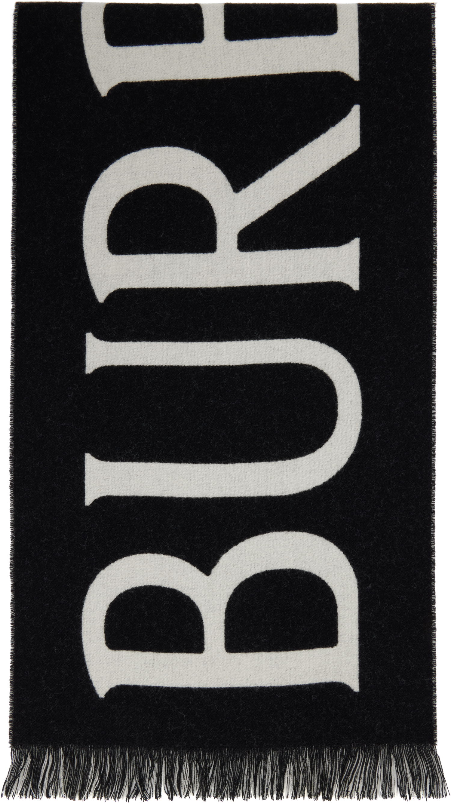Šál Burberry Burberry Text Wool Scarf Čierna | 8109563, 0