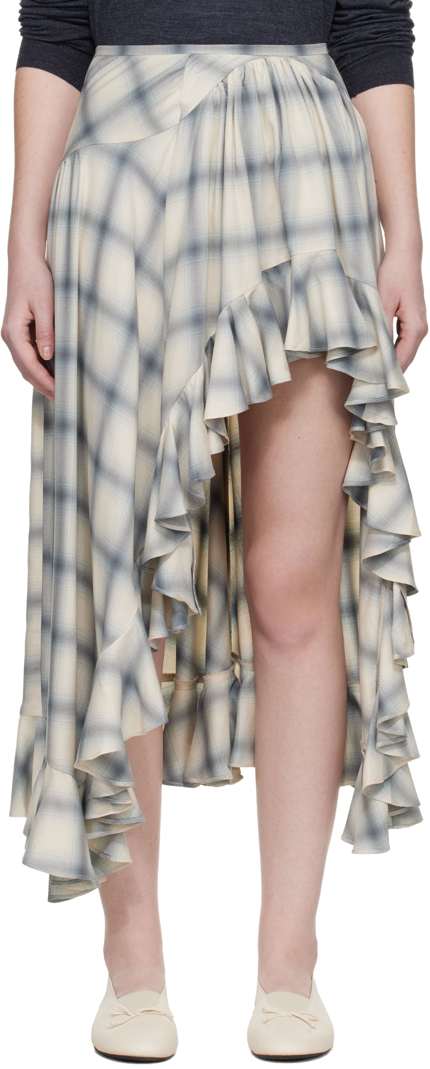 Sukňa Collina Strada Florist Plaid Ruffled Asymmetric Midi Skirt Rôznofarebný | XX7118, 0