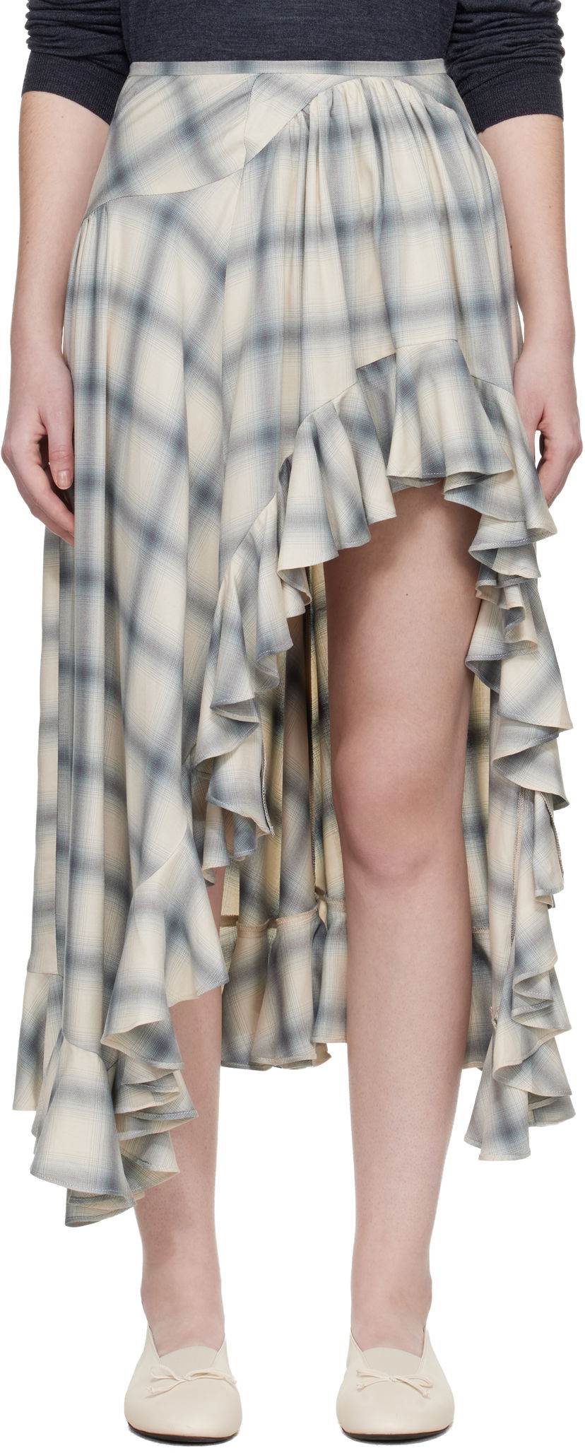 Sukňa Collina Strada Florist Plaid Ruffled Asymmetric Midi Skirt Rôznofarebný | XX7118