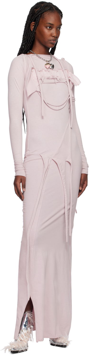 Šaty Ottolinger Ottolinger Distressed Longsleeve Maxi Dress Ružová | 2204030114, 3