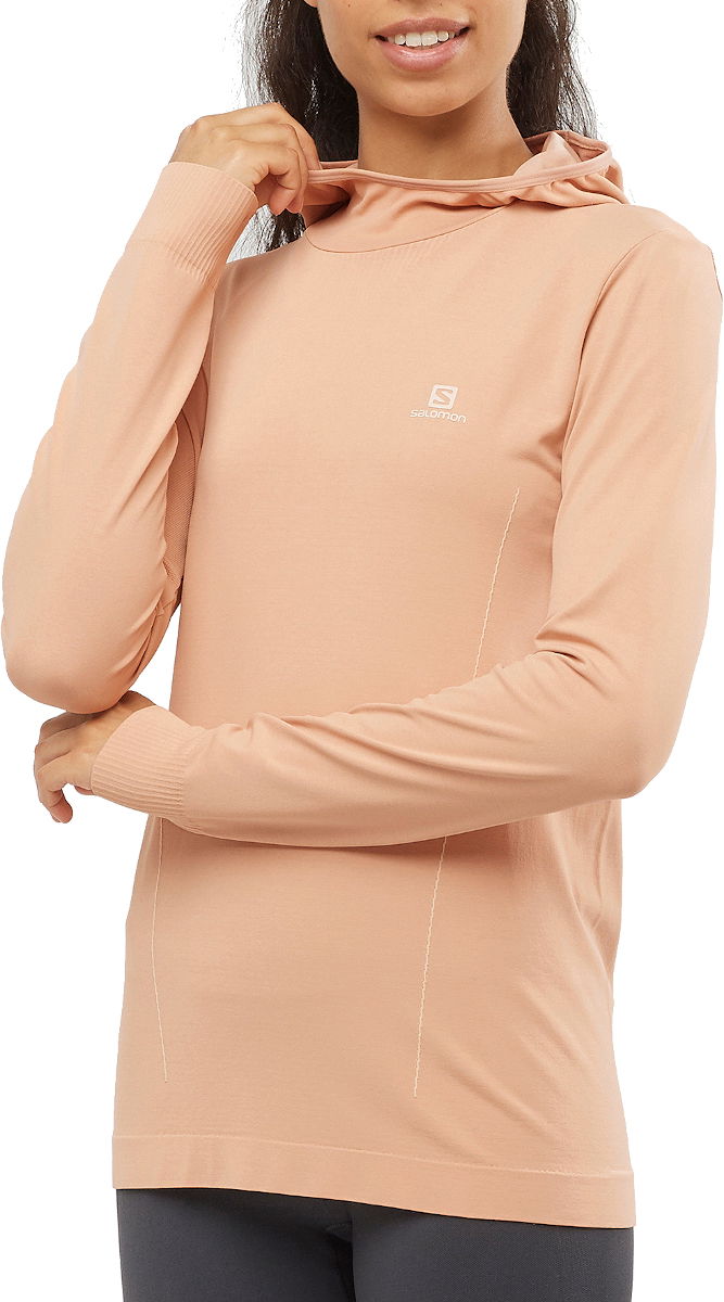 Mikina Salomon COMET SEAMLESS HOODY W Oranžová | lc1498700