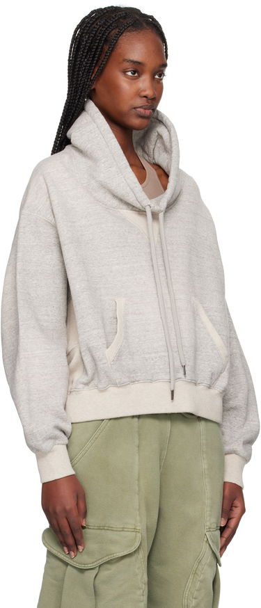 Mikina R13 R13 Cropped Popover Sweatshirt Šedá | R13WK255-001BH, 4