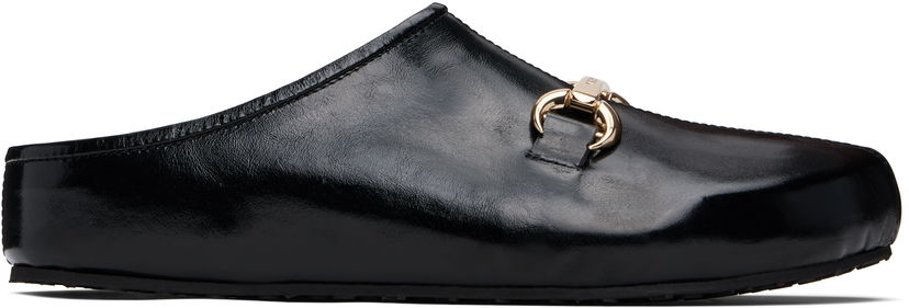 Doplnky Marine Serre Marine Serre Smooth Leather MS Slip-on Loafers Čierna | MFW022A CLEA0004