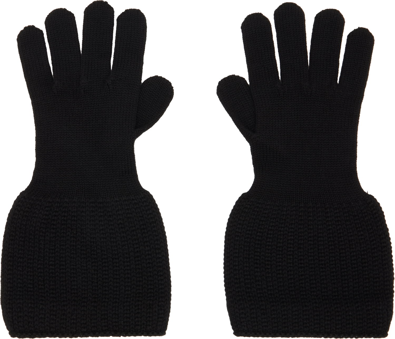 Rukavice Yohji Yamamoto YOHJI YAMAMOTO Knitted Gloves Čierna | HL-W04-160, 0