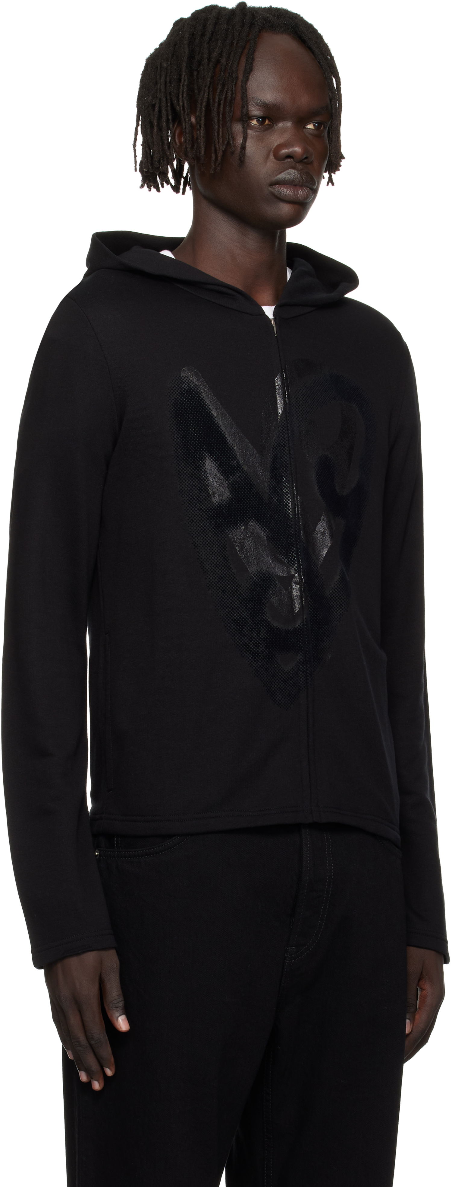 Mikina Acne Studios Acne Studios Heart Logo Zip Hoodie Čierna | CI0201-, 1