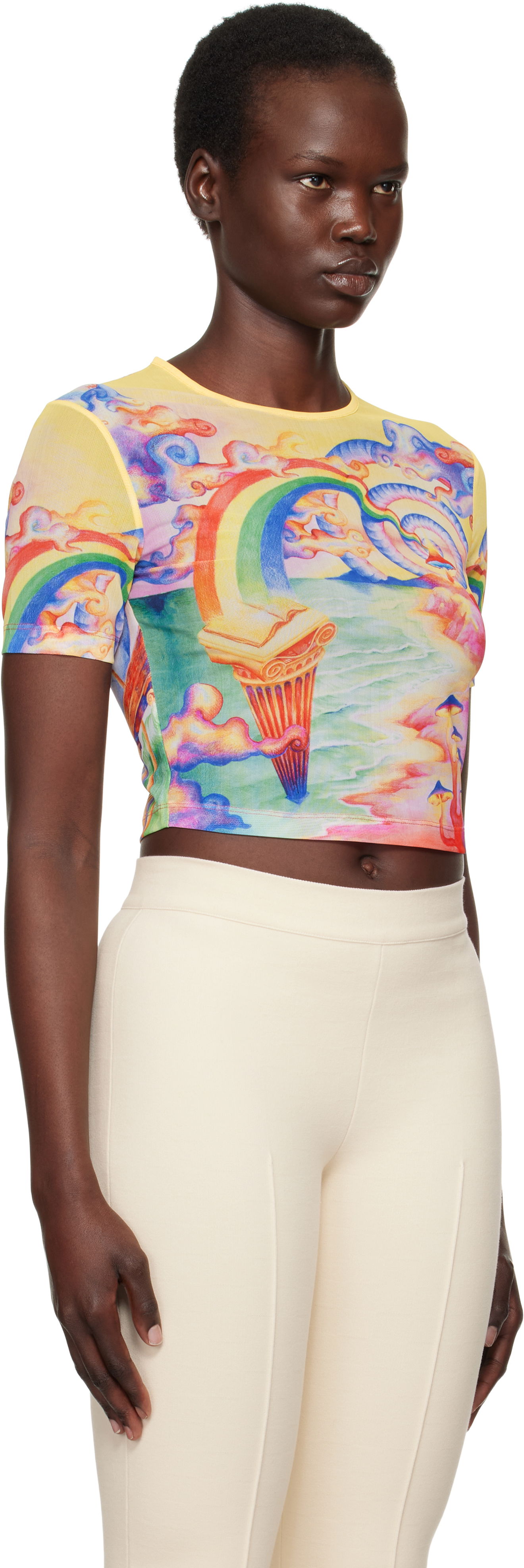 Crop Top Casablanca Printed Mesh Baby T-Shirt Rôznofarebný | WPS25-JTS-034-01, 1