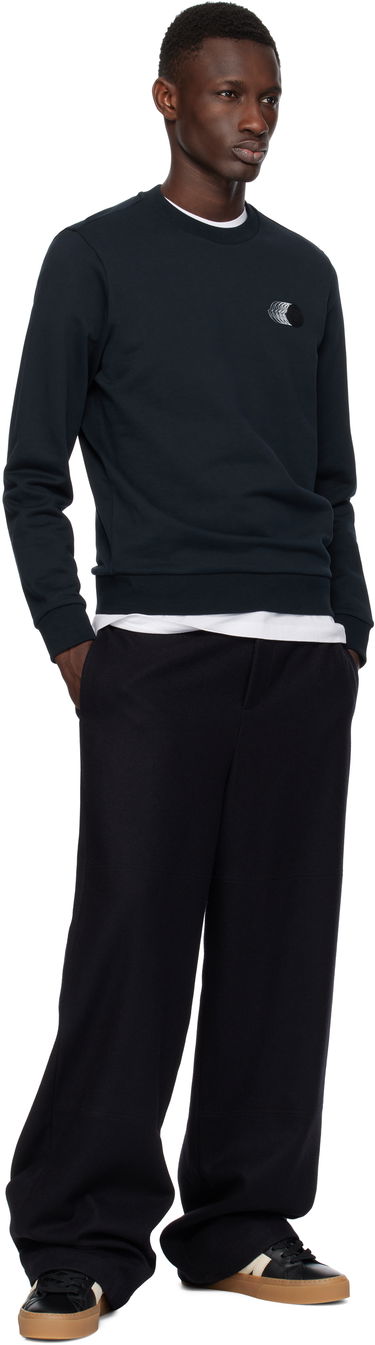 Sveter Moncler Moncler Faded Logo Cotton Sweatshirt Navy | K10918G00039809KR, 3