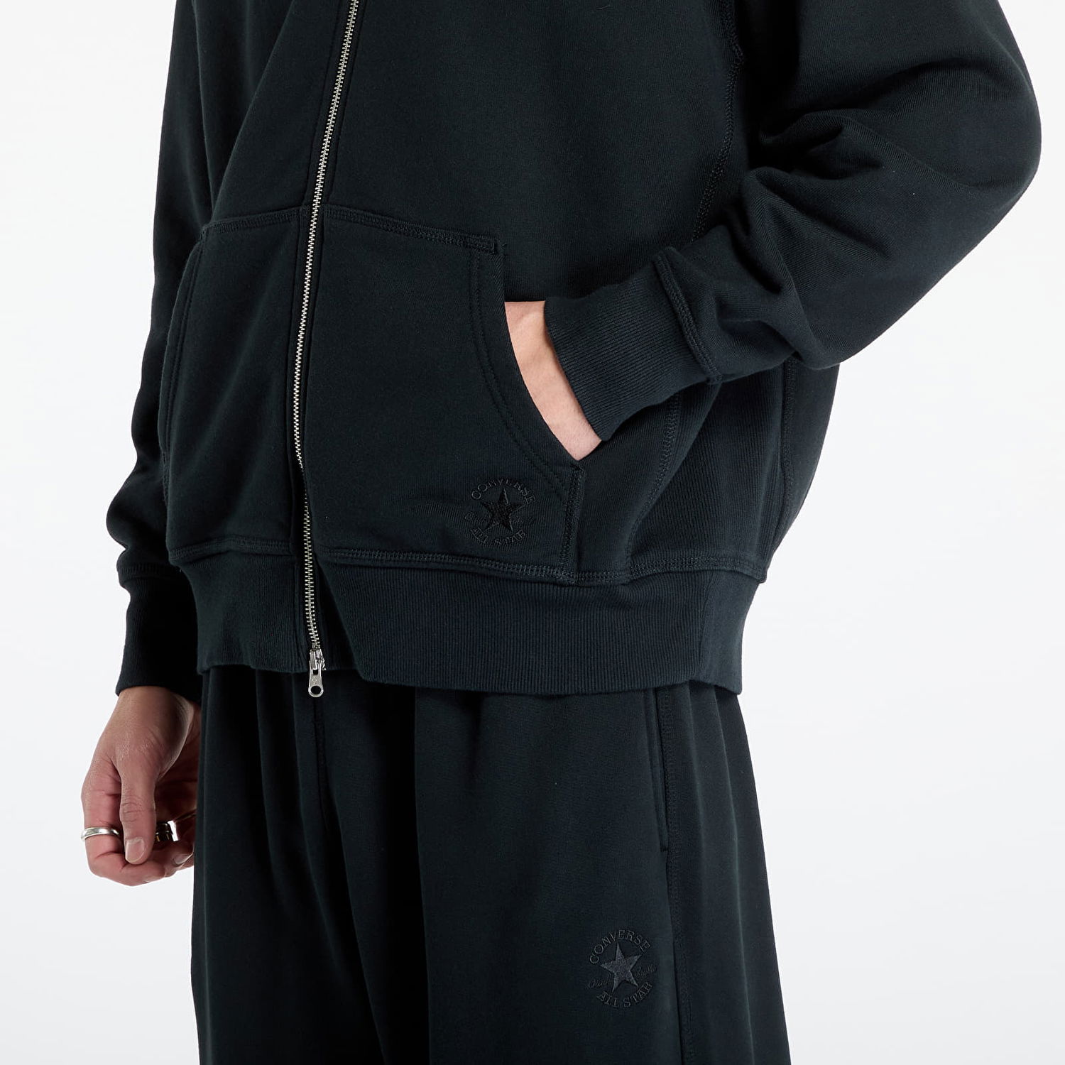Mikina Converse Converse x Daily Paper Full Zip Hoodie Čierna | 10027826-A01, 1