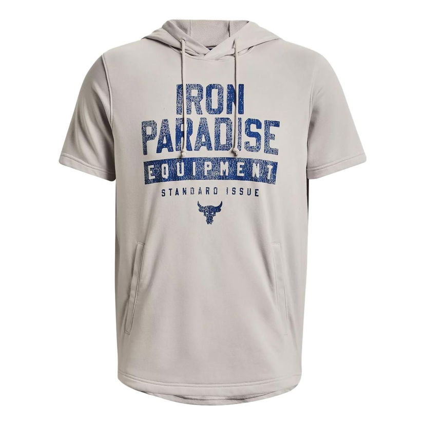 Mikina Under Armour Project Rock Men's Terry Short Sleeve Hoodie Šedá | 1378018-289