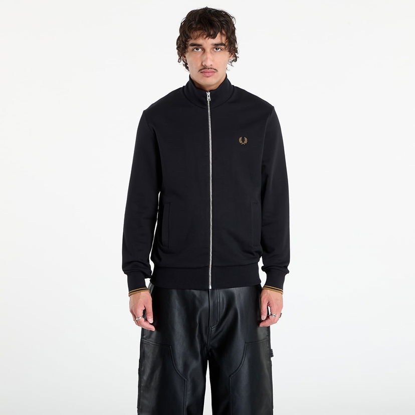 Mikina Fred Perry Fred Perry Zip Through Sweatshirt Čierna | J1327 102
