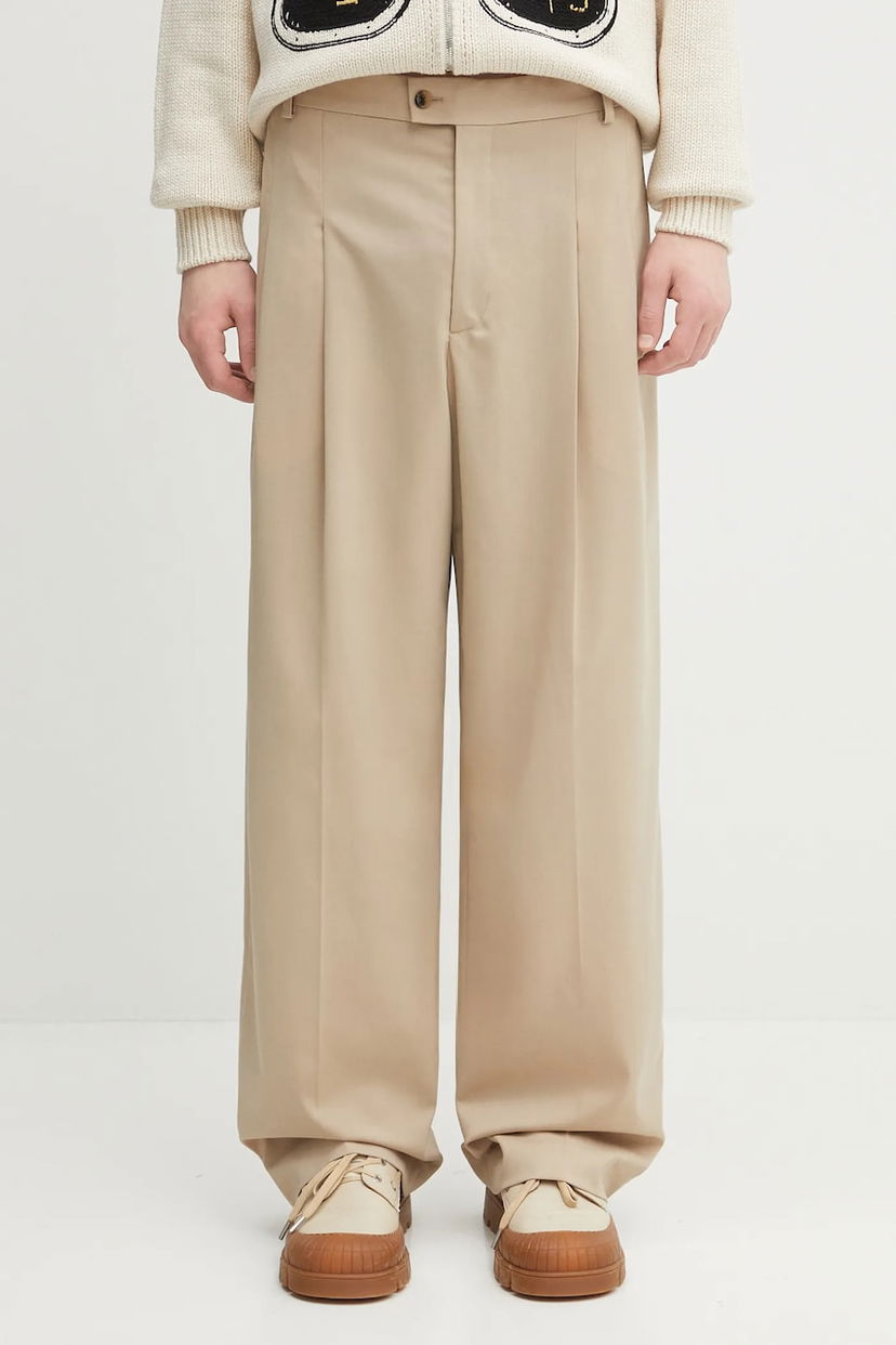 Nohavice KENZO Kenzo Pleated Wool Chino Pants Béžová | FF65PA3689RZ