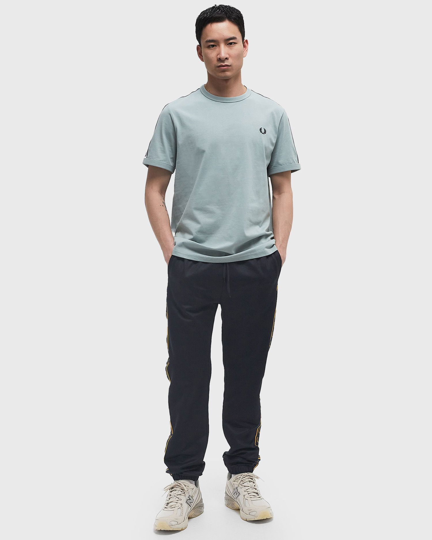 Tričko Fred Perry Fred Perry Taped Ringer T-Shirt Zelené | M4620-959, 1