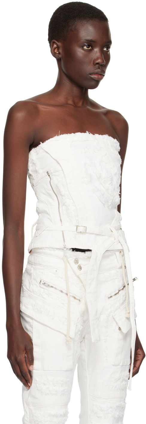 Tielko Ottolinger Ottolinger Belt Denim Tank Top Biela | 1704801, 1