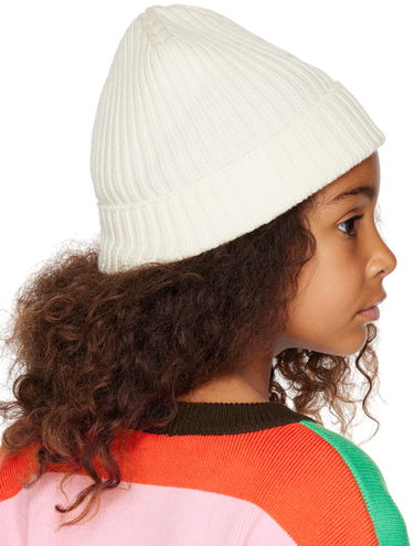 Kulicha Moncler Moncler Enfant Kids Ribbed Knit Patch Beanie Biela | I29543B00010M1131, 2