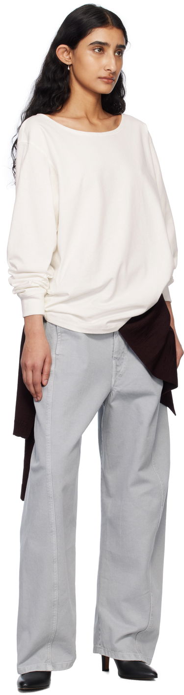 Sveter LEMAIRE Lemaire Wide Neck T-Shirt Biela | TO1349 LJ1010, 4