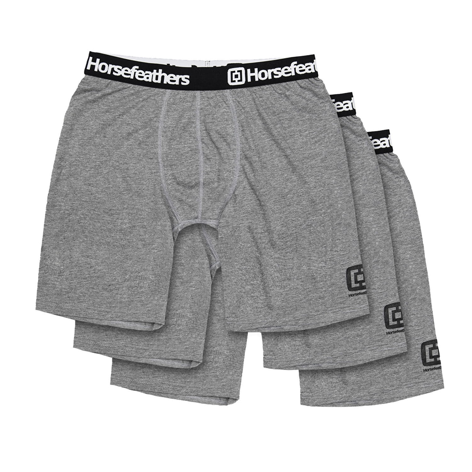 Boxerky Horsefeathers Boxers Dynasty Long 3-Pack Boxer Shorts Heather Gray Šedá | AM195C, 0