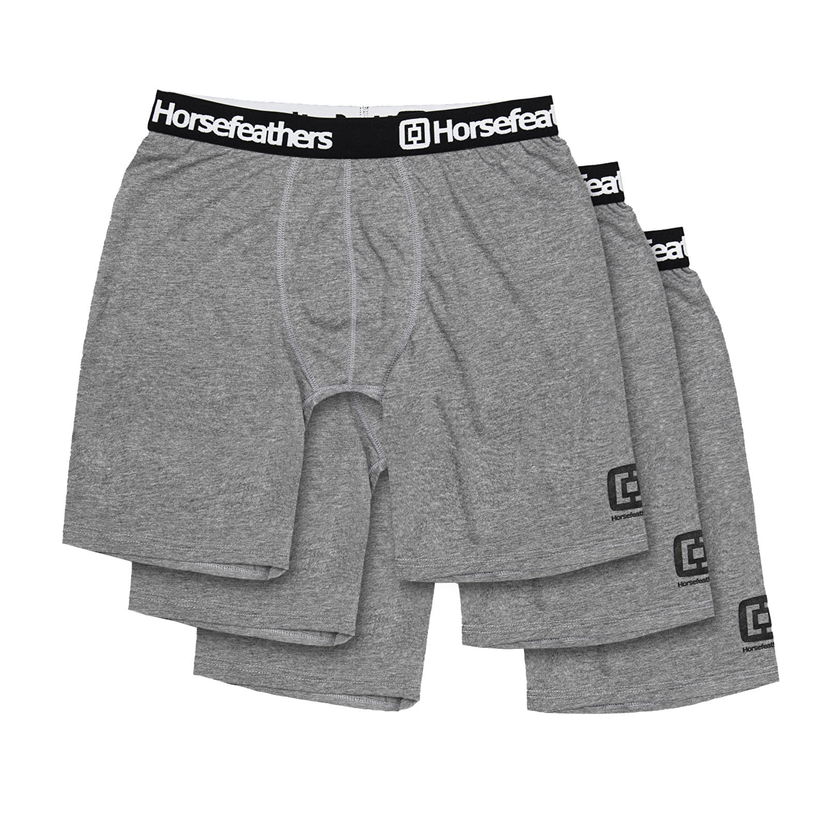 Boxerky Horsefeathers Boxers Dynasty Long 3-Pack Boxer Shorts Heather Gray Šedá | AM195C