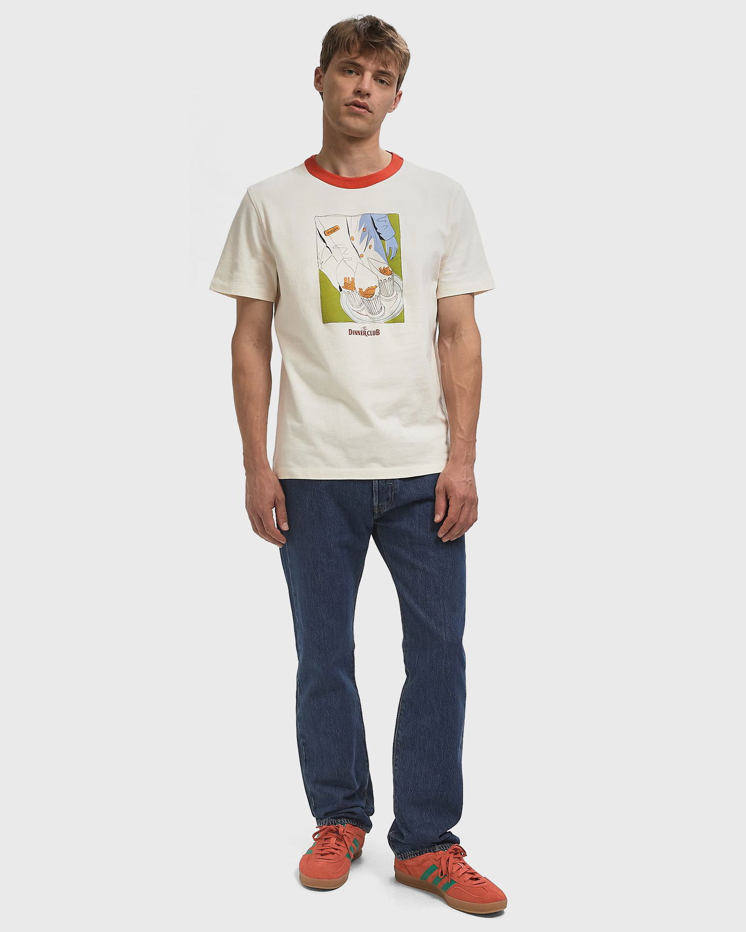 Tričko Edmmond Studios The Dinner Club Graphic T-Shirt Biela | 125-30-37010, 1