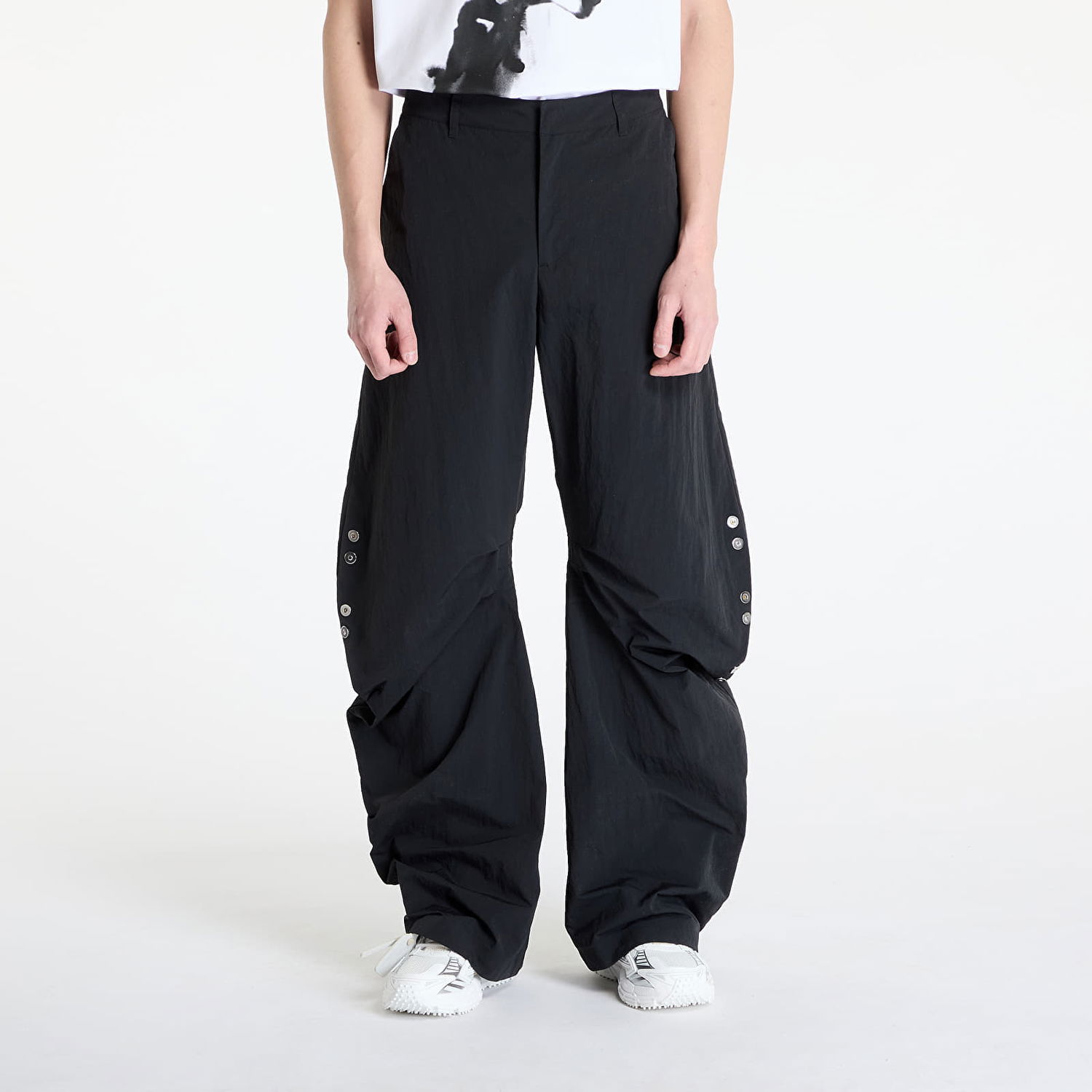 Cargo nohavice HELIOT EMIL HELIOT EMIL Ferro Wide-Leg Trousers Čierna | SS25_M_10_193_BLK01, 0