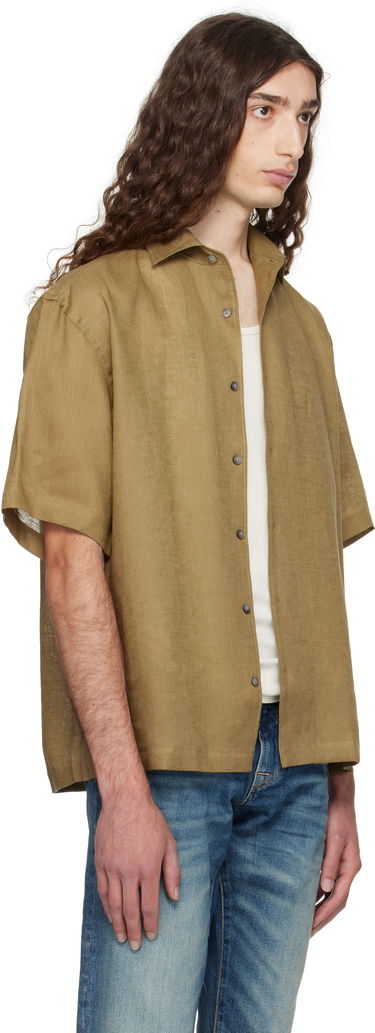 Košeľa BOSS BECKHAM x BOSS Relaxed-Fit Linen Shirt Hnedá | 50549180, 2