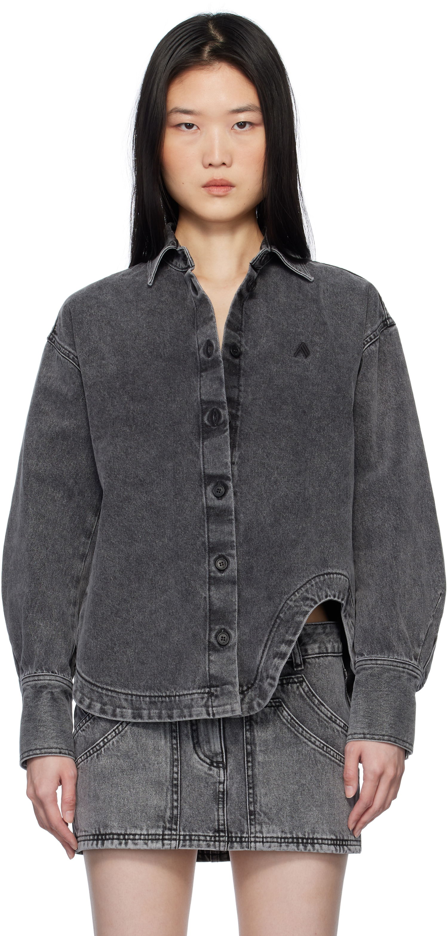 Košeľa The Attico Attico Eliza Denim Shirt Šedá | 250WCB00074 DDD104AA, 0
