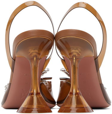 Tenisky a topánky Amina Muaddi Exclusive Rosie Slingback Heels with Crystal Embellishment Hnedá | ROSIE GLASS SLING CL PVC, 1