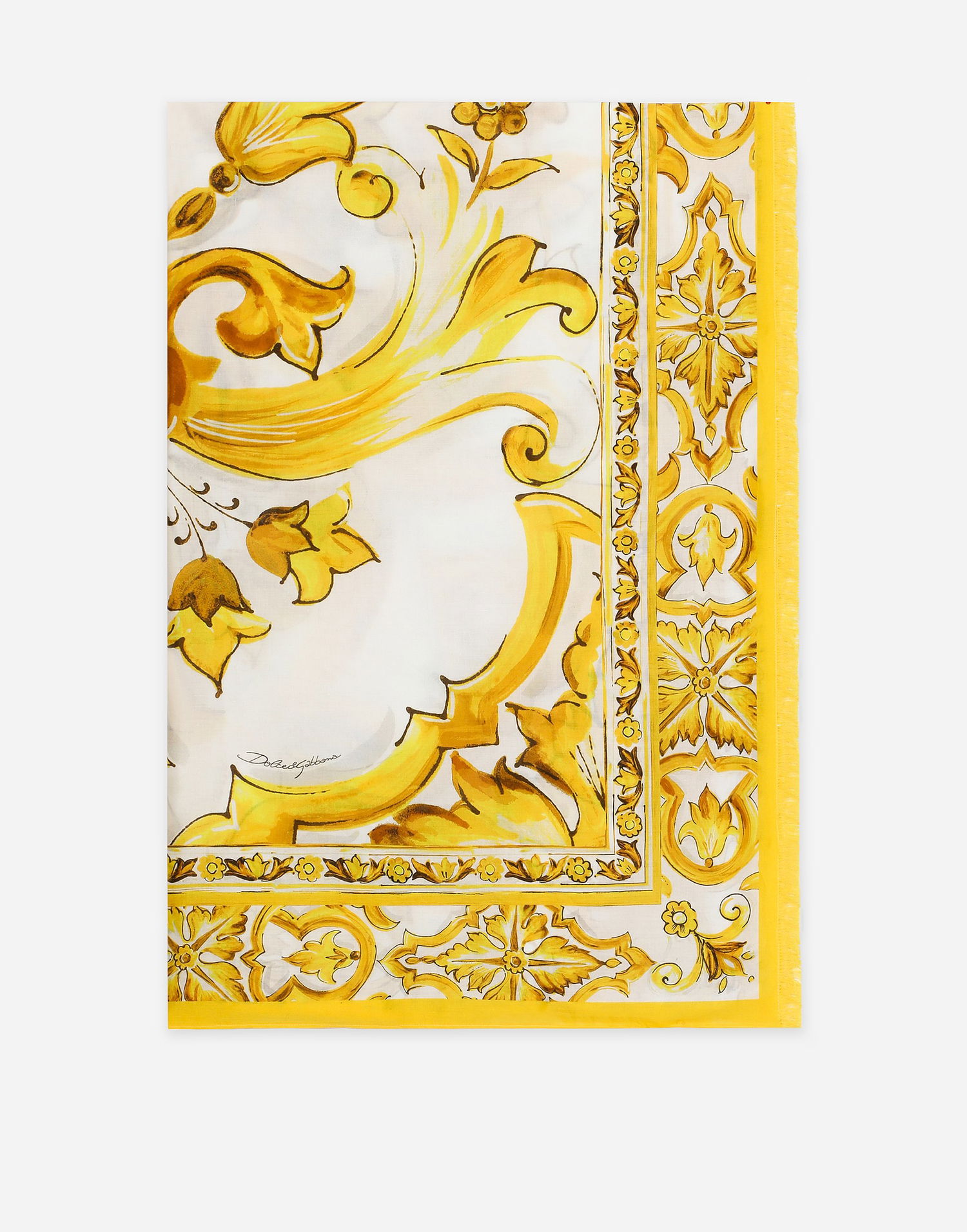 Šál Dolce & Gabbana Dolce & Gabbana Majolica-Print Cotton Sarong Žltá | O4A01JONO20HG3TN, 0