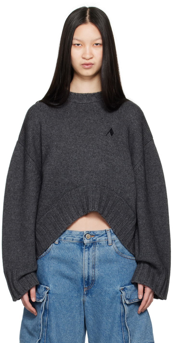 Sveter The Attico Attico Embroidered Cropped Sweater Šedá | 248WCK107 KW046, 0