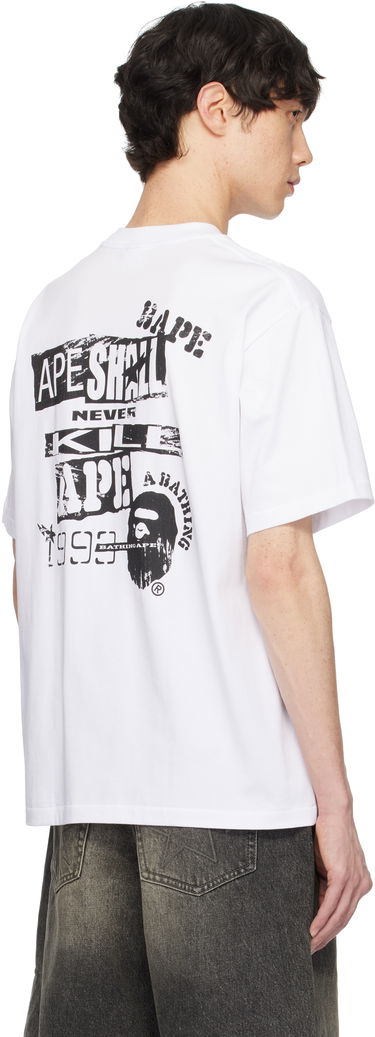 Tričko BAPE Stencil Logo Relaxed Fit T-Shirt Biela | 001TEK801332M, 2